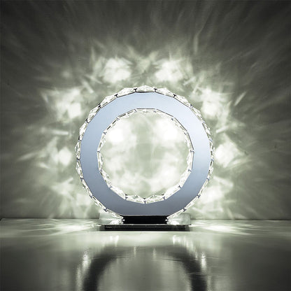 Diyas Galaxy Crystal Round Table Lamp, 10W LED 6000K Polished Chrome