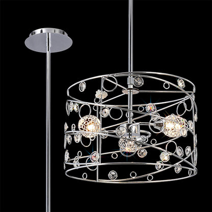 Diyas Sorrento 38cm  Cylinder 3 Light G9 Polished Chrome/Crystal Ceiling Pendant Light Fitting