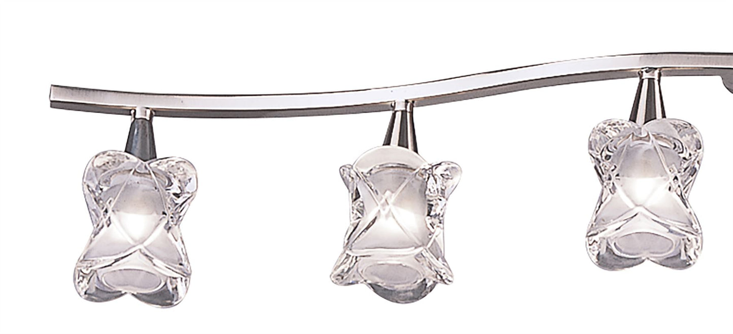 Mantra Rosa Del Desierto Telescopic Linear Pendant Line 6 Light G9, Satin Nickel