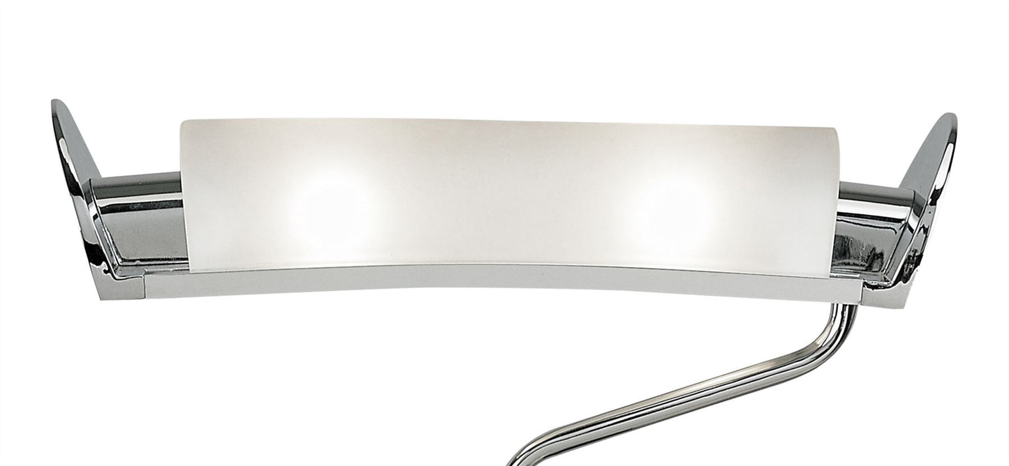 Mantra Zira Table Lamp 2 Light G9, Polished Chrome/Frosted White Glass/Wenge