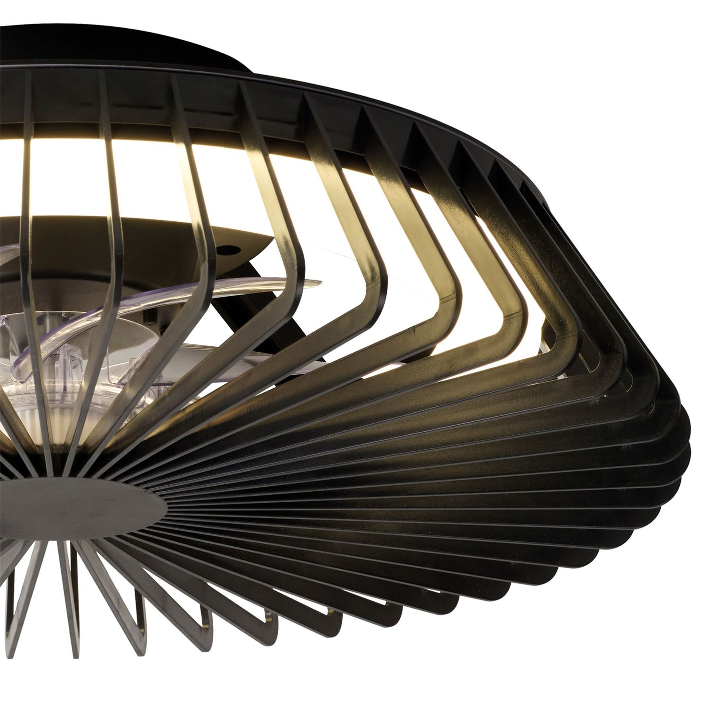 Himalaya Mini 53cm 70W LED Round Ceiling Light With 30W DC Reversible Fan, 2700-5000K Tuneable White, 4900lm, Remote Control, Black, 3yrs Warranty