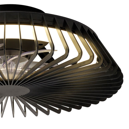 Himalaya Mini 53cm 70W LED Round Ceiling Light With 30W DC Reversible Fan, 2700-5000K Tuneable White, 4900lm, Remote Control, Black, 3yrs Warranty