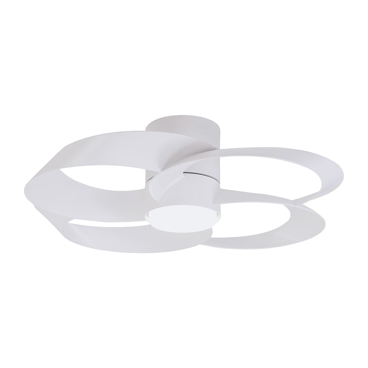 Rose 65cm 24W LED Dimmable Ceiling Light With Built-In 22W DC Reversible Fan, Remote Control 2700-5000K, 2000lm, White
