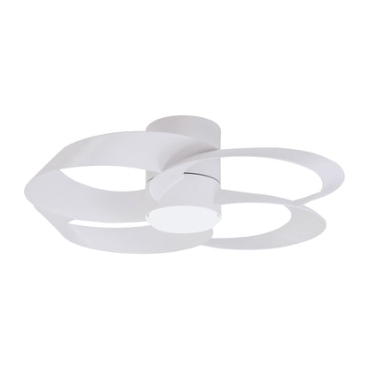 Rose 65cm 24W LED Dimmable Ceiling Light With Built-In 22W DC Reversible Fan, Remote Control 2700-5000K, 2000lm, White