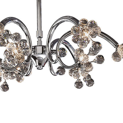 Diyas Octavia 65cm  9 Light G4 Polished Chrome/Crystal, NOT LED/CFL Compatible Ceiling Pendant Light Fitting