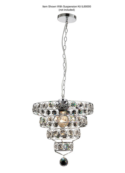 Diyas Kudo Crystal Ring Non-Electric SHADE ONLY Polished Chrome/Crystal