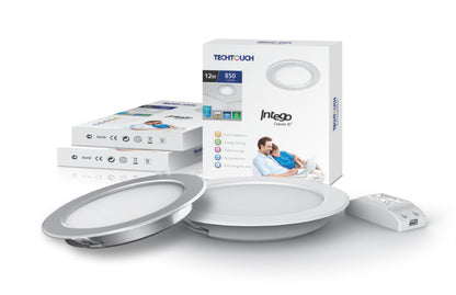 Techtouch Intego Classic Intego Round Classic 6 Inch 12W Warm White 850lm (White Finish), Cut Out: 165mm, 3yrs Warranty Recessed