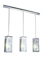 Mantra Euphoria Linear Pendant 3 Light L1/SGU10, Polished Chrome/Opal White Glass, CFL Lamps INCLUDED
