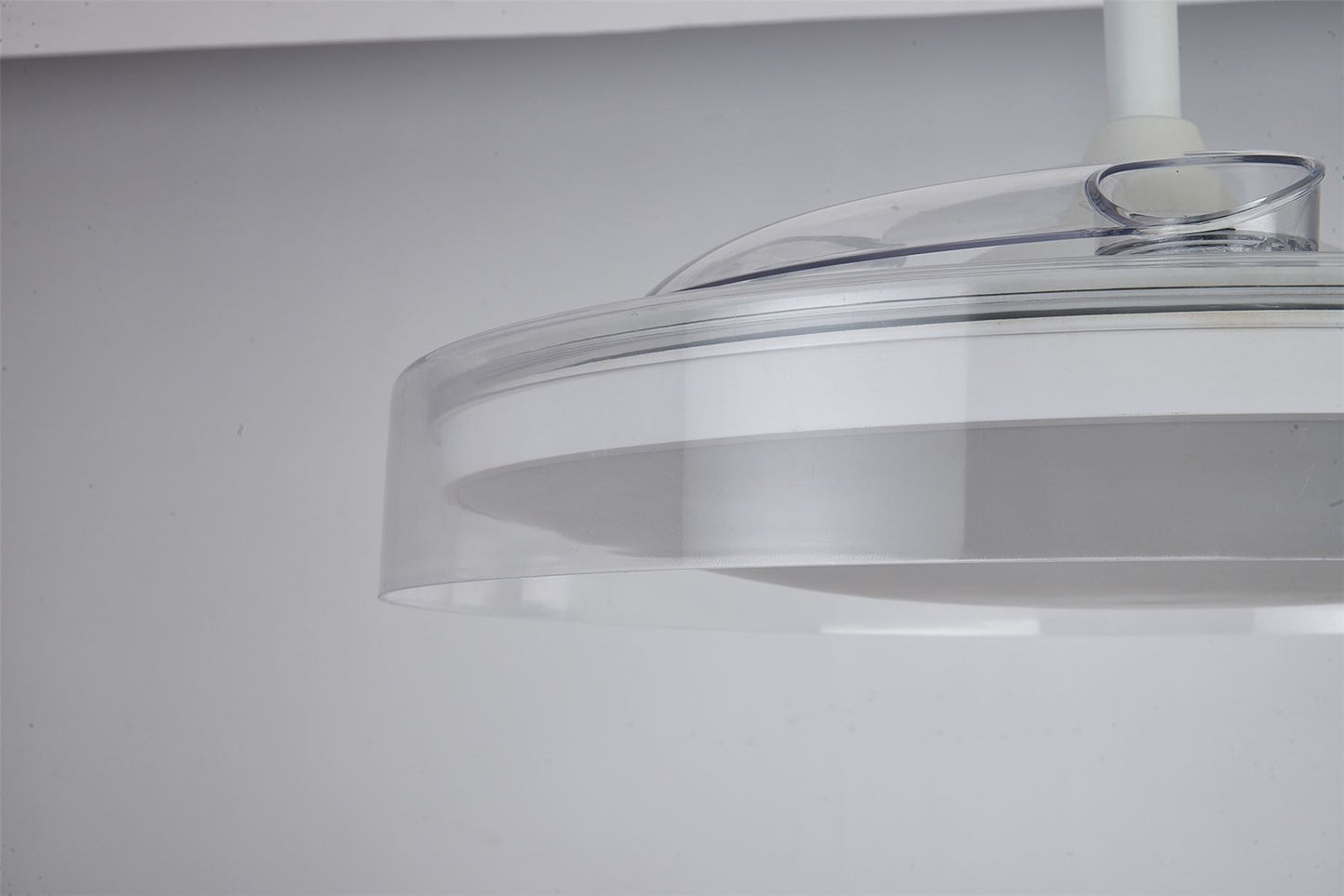 Glass Fan 53cm 40W LED Dimmable Ceiling Light With Built-In 30W DC Fan, 3000-5000K Remote Control, 6400lm, White/Clear, 5yrs Warranty