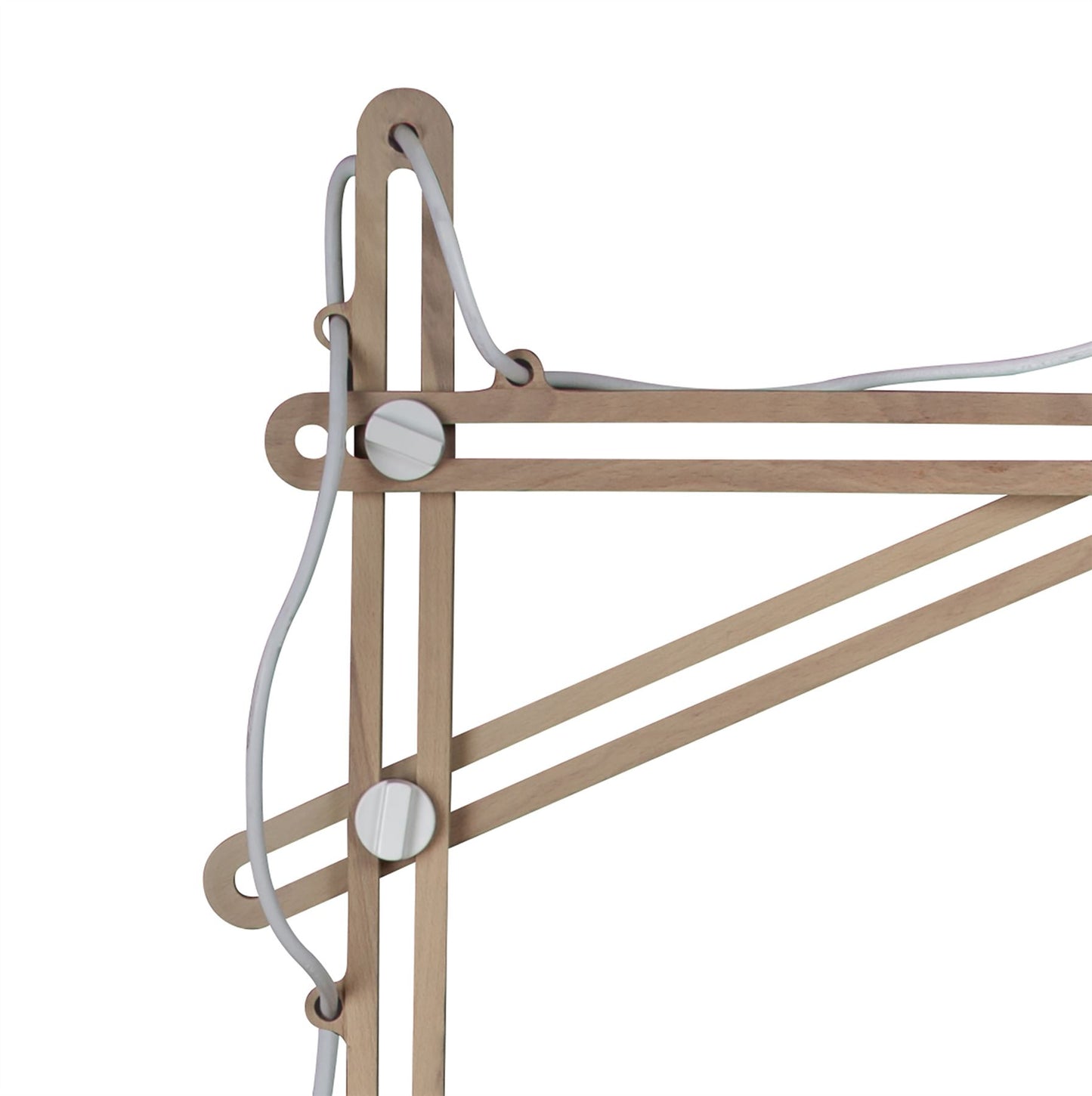 Mantra M3774 Looker Floor Lamp 1 Light E27, Matt White/Beech