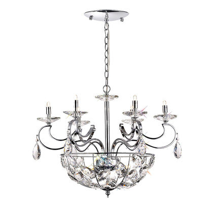 Diyas Galilea 65cm  6+3 Light G9 Polished Chrome/Crystal Ceiling Pendant Light Fitting