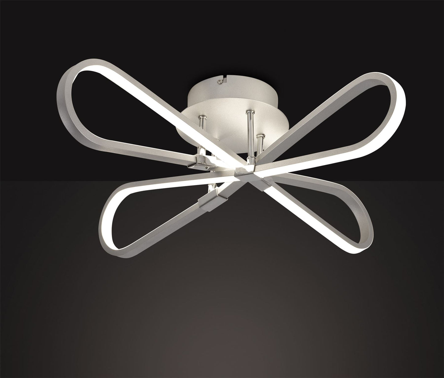 Mantra M5982 Bucle Square Ceiling 40W LED 3000K, 3500lm, Silver/Polished Chrome/Frosted Acrylic, 3yrs Warranty - M5982 Ceiling