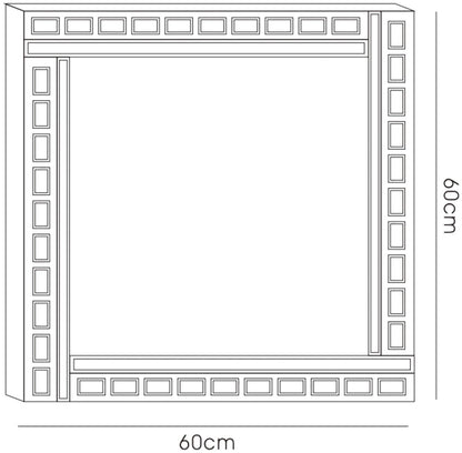Diyas Home Nyah 60cm x 60cm Black Edged Rectangular Cut Detailed Mirror (Can Only Be Shipped On A Pallet, Additional Charges May Apply.) Mirrors