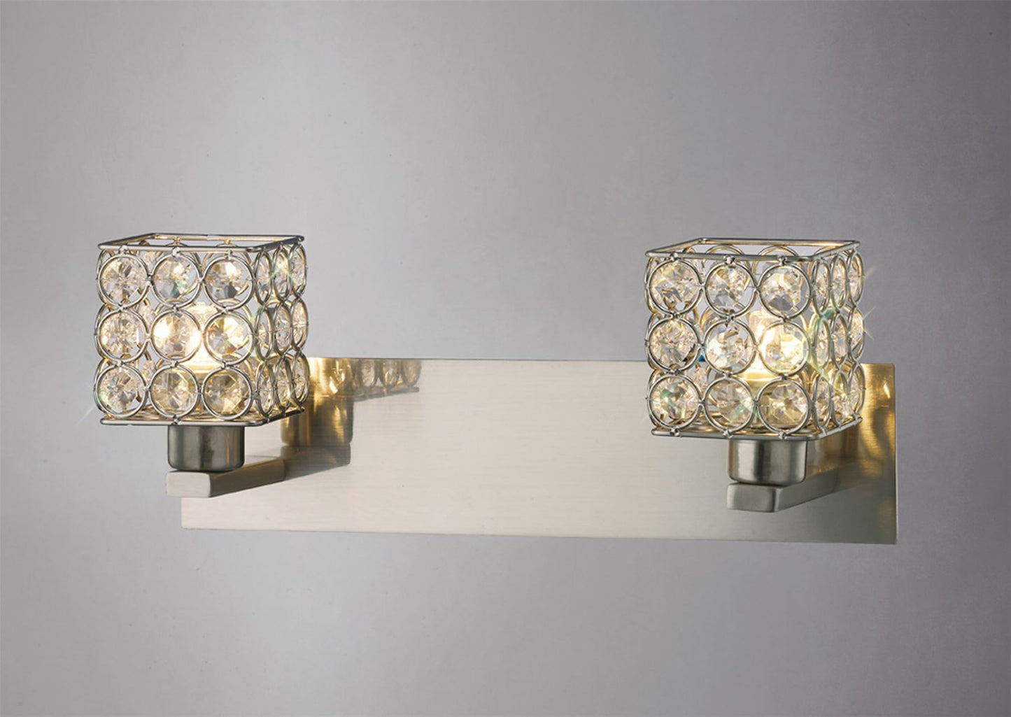Diyas Elsa Wall Light 2 Light G9 Satin Nickel/Crystal