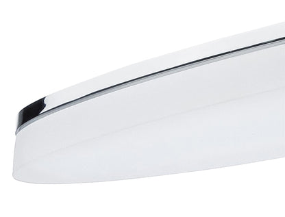 Mantra Fusion Ola Wall Light 6W LED Oval 3000K IP44, 450lm, Polished Chrome/Frosted Acrylic, 3yrs Warranty