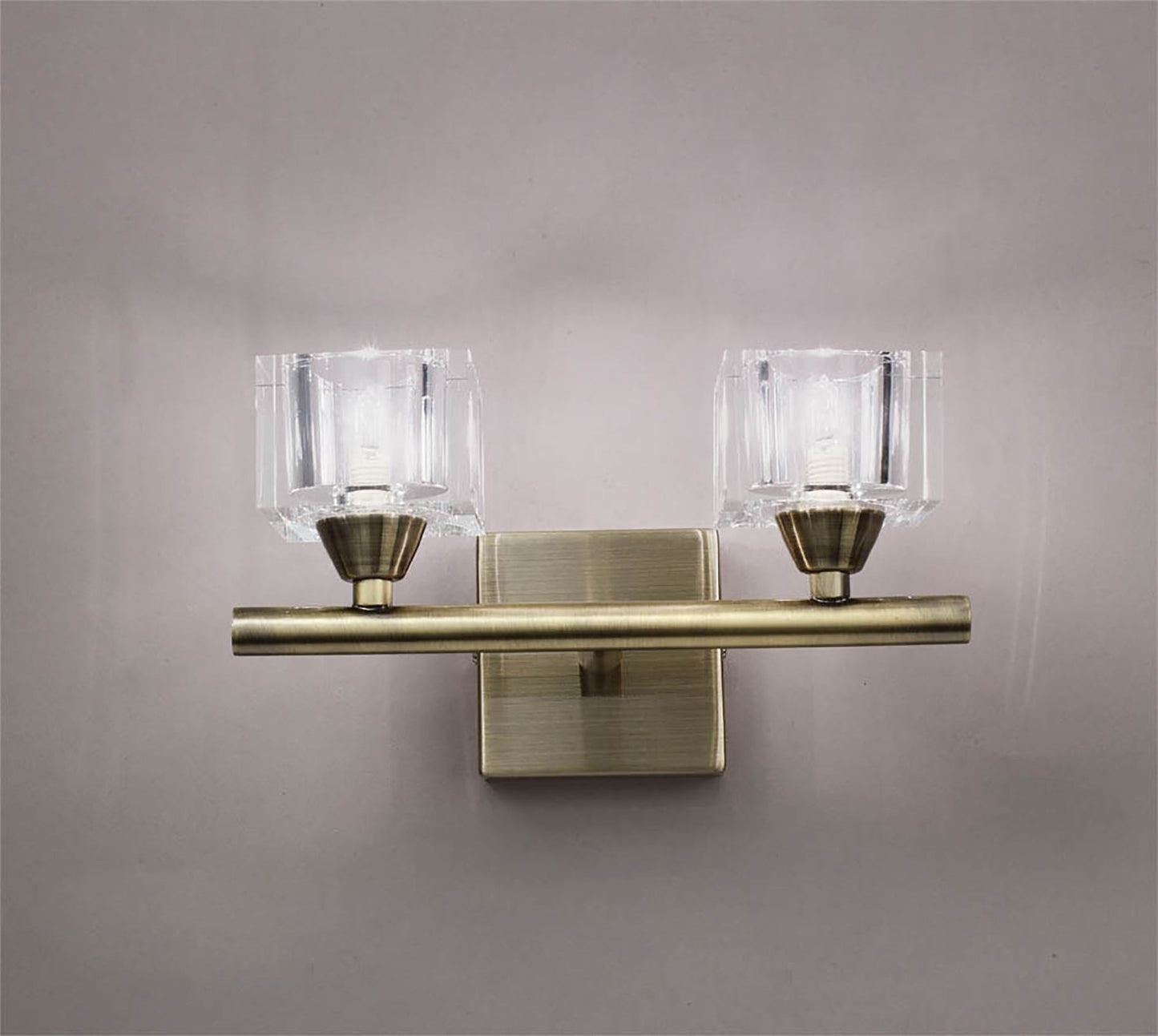 Mantra Cuadrax Wall 2 Light G9, Antique Brass