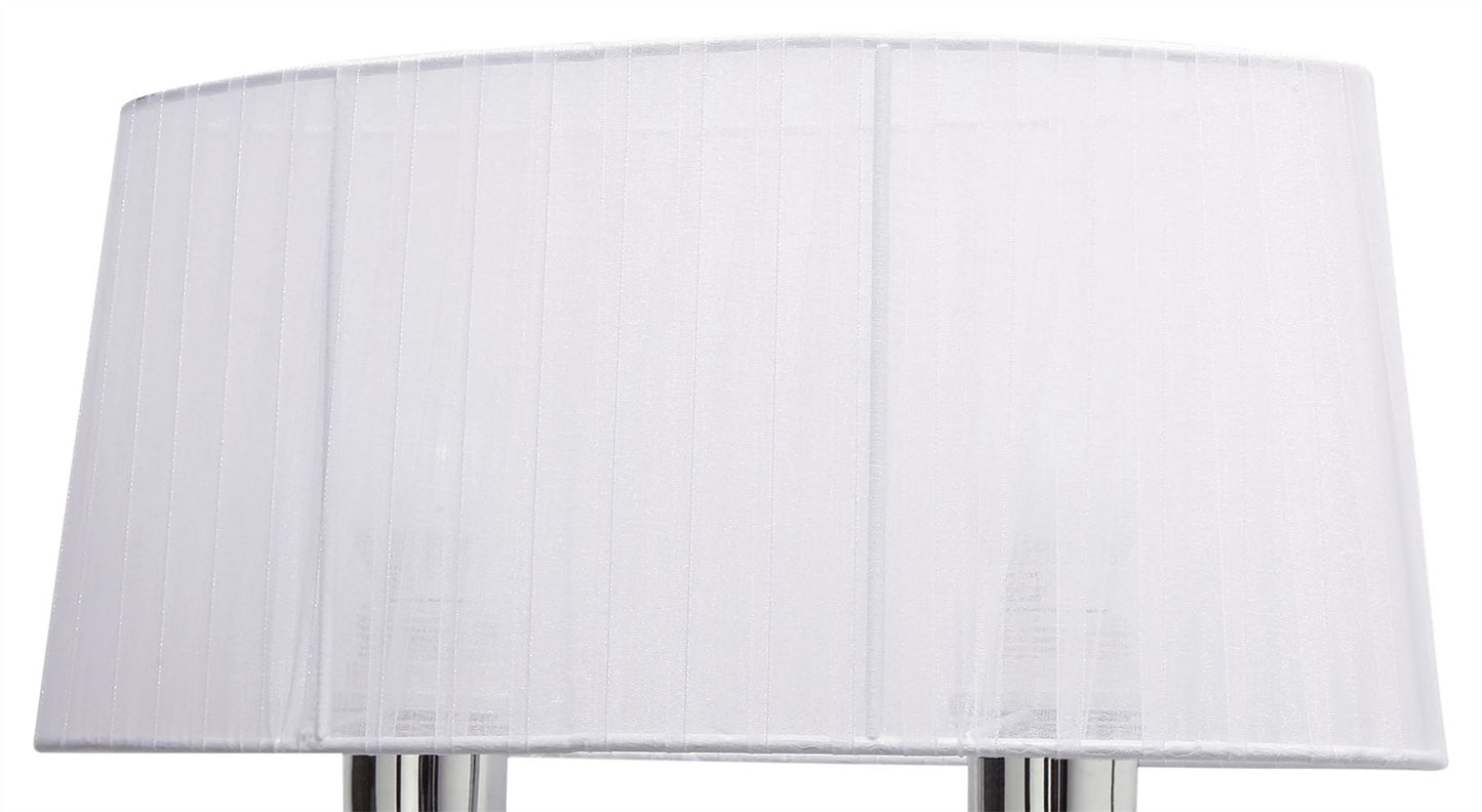 Mantra Louise Wall Light Left 2 Light E27 with White Shade Polished Chrome/Clear Crystal
