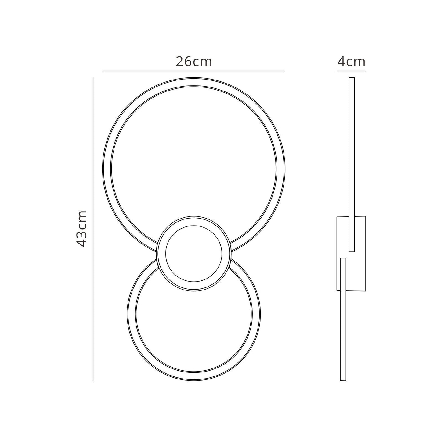 Mantra Fusion M6230 Mural Wall Light Circles, 24W, 3000K, 1440lm, White, 3yrs Warranty