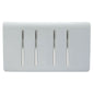 Trendi 4 Gang (2 Way & 1x Intermediate) Glossy 10 Amp Rocker Light Switch Silver