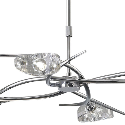 Mantra M1453 Eclipse Telescopic Semi Flush Convertible 4 Light G9, Polished Chrome