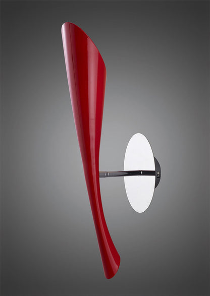 Mantra Pop Wall Light Switched 1 Light E27, Gloss Red/White Acrylic/Polished Chrome, CFL Lamps INCLUDED