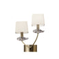 Mantra Akira Wall Light Switched 2 Light E14, Antique Brass with Cream Shades