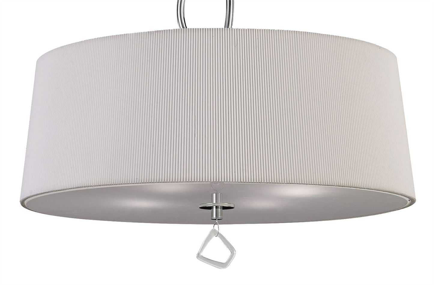 Mantra M1644 Mara Pendant 4 Light E27 Round, Polished Chrome with Ivory White Shade