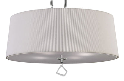 Mantra M1644 Mara Pendant 4 Light E27 Round, Polished Chrome with Ivory White Shade