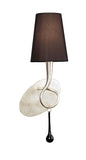 Mantra M0538/S Paola Wall Light Switched 1 Light E14, Silver Painted with Black Shade & Black Glass Droplets - M0538/S