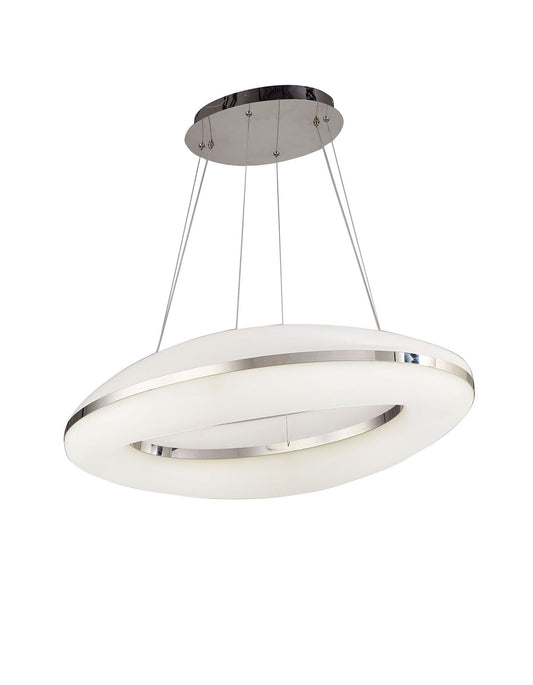 Mantra M4900 Oakley Oval Pendant 80W LED 3000K, 6400lm, Polished Chrome/Frosted Acrylic, 3yrs Warranty