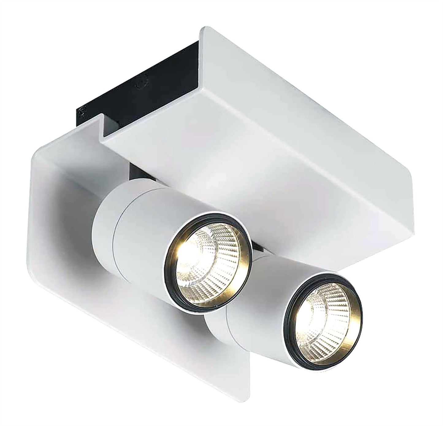 Mantra Fusion M5720 Bocaray Surface Mounted Spot/Wall Light 2 x 7W LED 4000K, 1030lm, Matt White/Black, 3yrs Warranty
