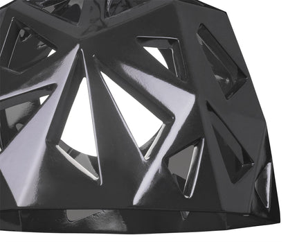 Mantra M3732 Facette Pendant 1 Light E27, Gloss Black/Polished Chrome