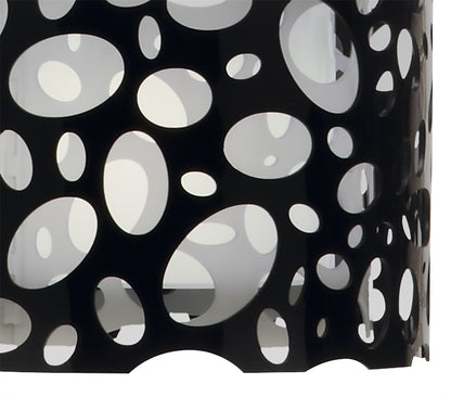 Mantra Lupin 30cm Pendant 1 Light E27, Gloss Black/White Acrylic/Polished Chrome, CFL Lamps INCLUDED