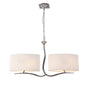 Mantra M1130 Eve Linear Pendant 2 Arm 4 Light E27, Polished Chrome with White Oval Shades