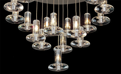 Diyas Troy 60cm  Round 19 Light G4 Polished Chrome/Crystal, NOT LED/CFL Compatible Ceiling Pendant Light Fitting