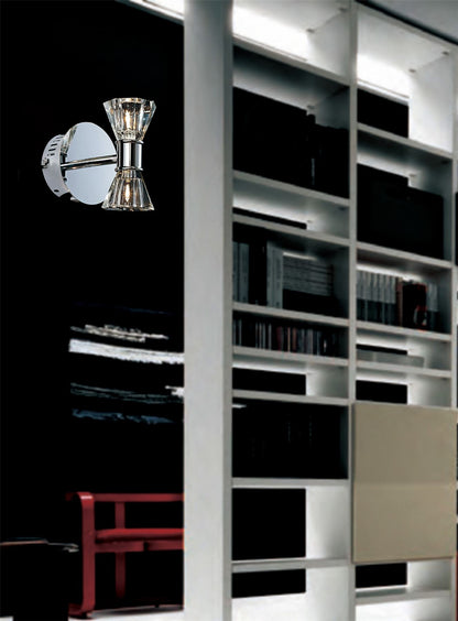 Diyas Elisa Wall Light 2 Light G4 Polished Chrome, NOT LED/CFL Compatible
