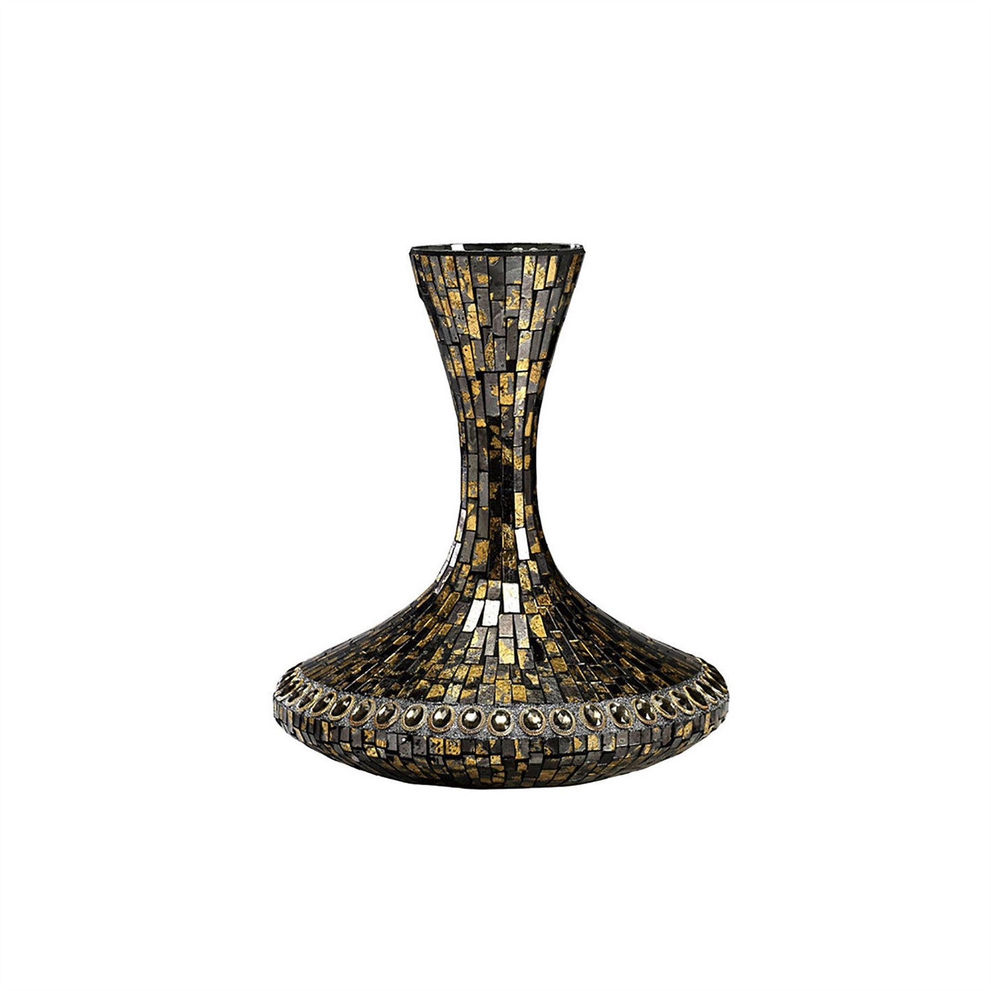Diyas Home (DH) Almira Mosaic Grecian Vase Large Brown/French Gold Mosaic