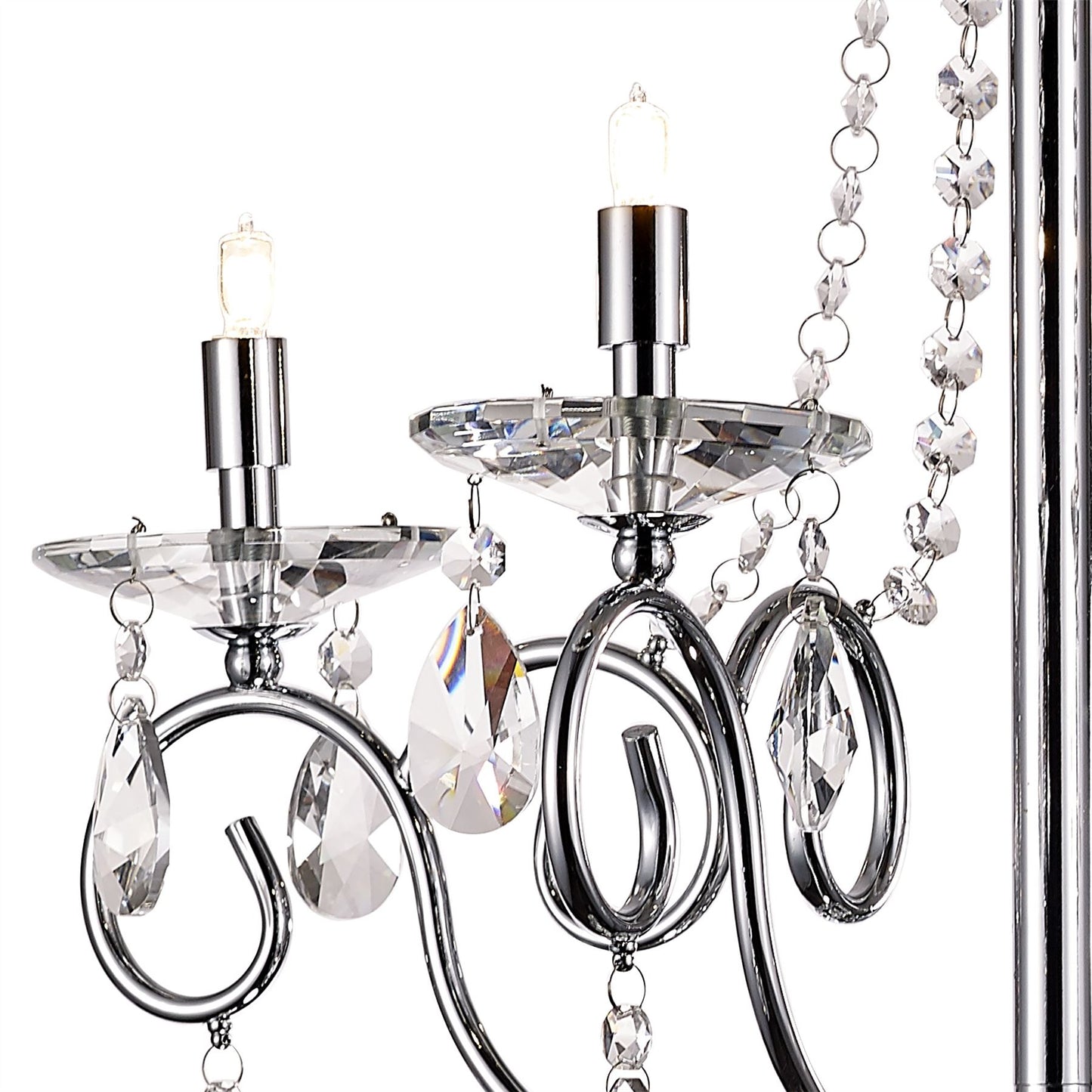 Diyas Eden 55cm  4 Light G9 Polished Chrome/Crystal Ceiling Pendant Light Fitting
