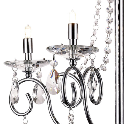 Diyas Eden 55cm  4 Light G9 Polished Chrome/Crystal Ceiling Pendant Light Fitting
