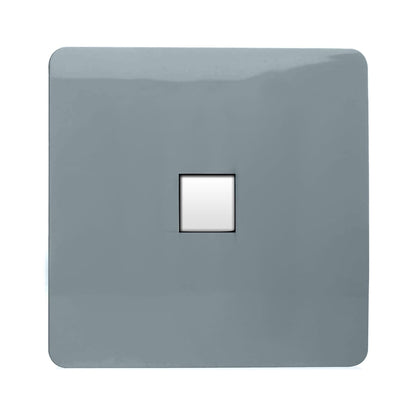 Trendi Artistic Modern Glossy Tactile RJ45 Cat 5e Ethernet Socket Cool Grey