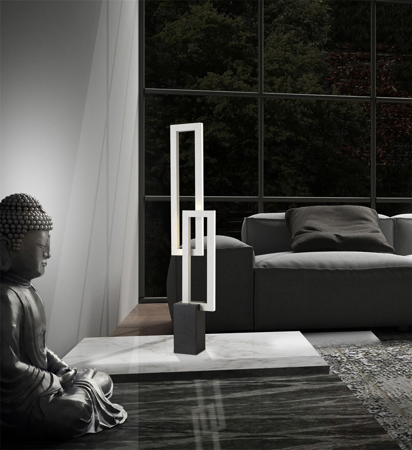 Mantra Fusion Mural Table Lamp, 18W LED, 3000K, 1380lm, IP20, Matt White, 3yrs Warranty