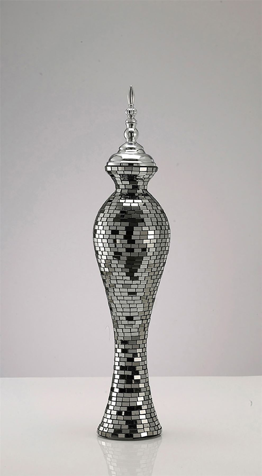 Diyas Home (DH) Anika Mosaic Ornament Medium Silver Mosaic