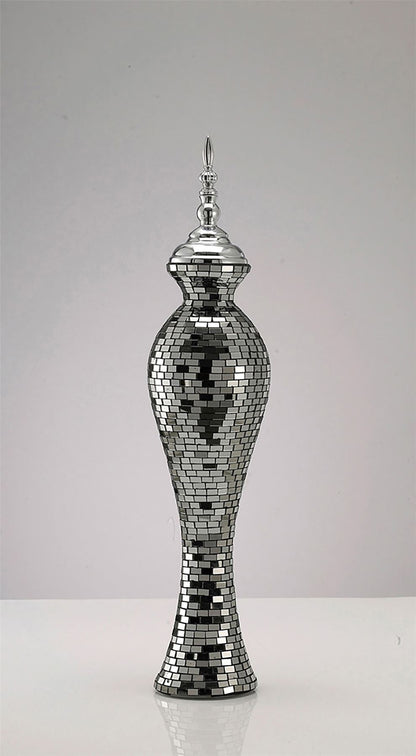Diyas Home (DH) Anika Mosaic Ornament Medium Silver Mosaic