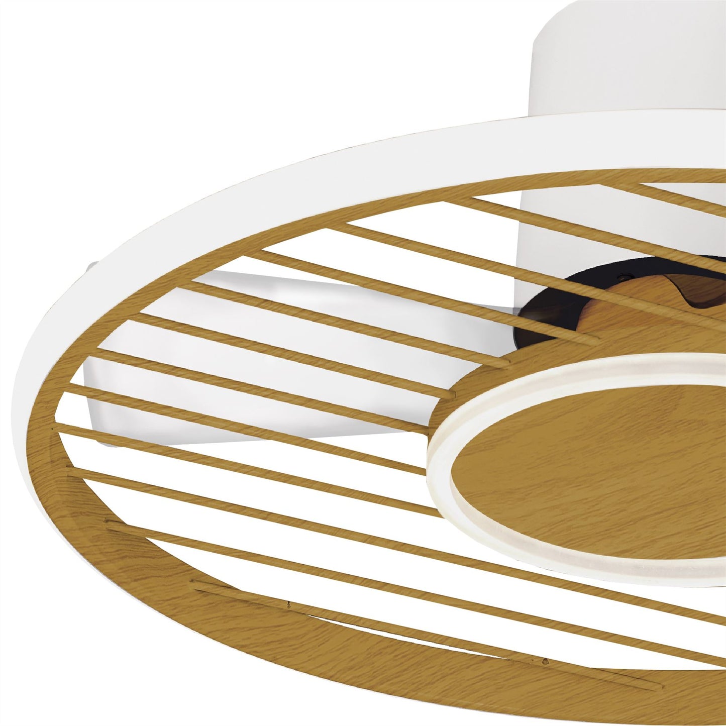 Soho 66cm 45W LED Dimmable Ceiling Light With Built-In 30W DC Fan, 2700-5000K Remote & APP Control, 3150lm, White/Wood, 5yrs Warranty