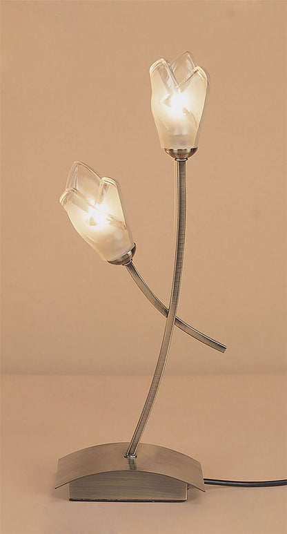 Mantra Pietra Table Lamp 2 Light G9, Antique Brass