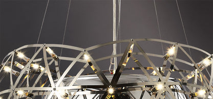 Diyas Atria 65cm  3 Light E27 with LEDs and Remote Control Stainless Steel Ceiling Pendant Light Fitting
