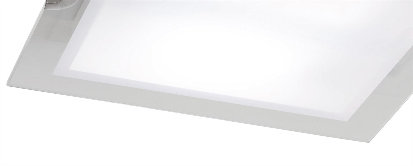 Mantra Fusion Melbourne Square Ceiling 15W LED 3000K, 1350lm, Polished Chrome/Frosted White Glass, 3yrs Warranty Ceiling