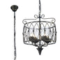 Diyas Malcolm 46cm Single  4 Light E27 Black/Gold with Clear Glass Ceiling Pendant Light Fitting