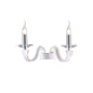 Diyas Nardini Wall Light 2 Light E14 Polished Chrome/White Faux Leather/Crystal