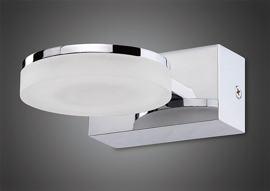 Mantra Fusion Nimbus Wall Light 1 Light 5W LED 3000K, 450lm, Polished Chrome/Frosted Acrylic, 3yrs Warranty